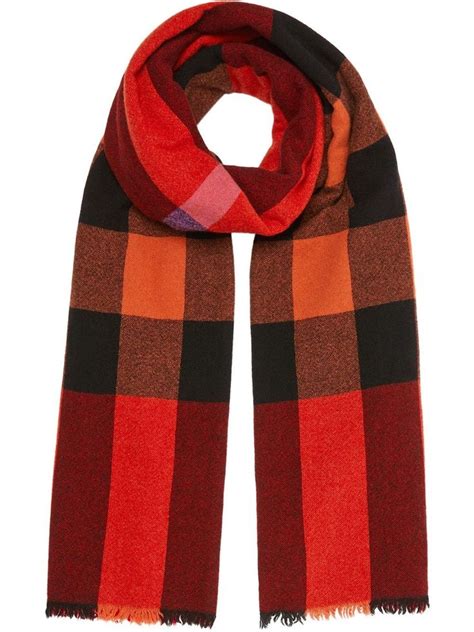 burberry fringed check wool cashmere scarf|burberry cashmere scarf outlet.